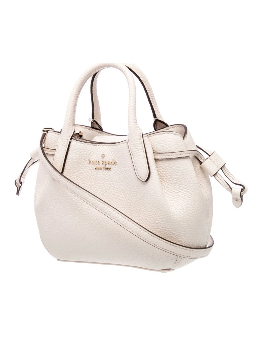 KATE SPADE DUMPLING MINI XS SATCHEL CROSSBODY BAG PARCHMENT White LEATHER